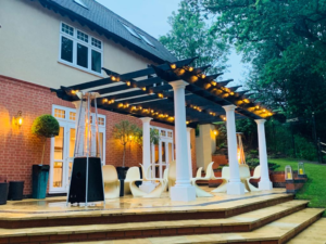 Outside at Grimscote Manor Wedding Videographer